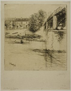 グルネーの橋、横から 作： Gustave Leheutre
