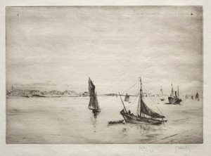 ラ・ロシェルの街道 作： Gustave Leheutre