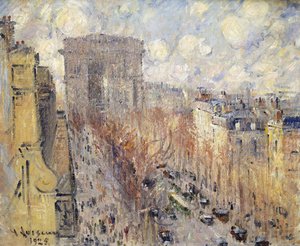 パリ、フリードランド通り、1925年 作： Gustave Loiseau