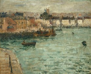 ディエップの港の前。ポルトドディエップの前、1918-1920 作： Gustave Loiseau