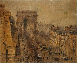 L「パリの曇り空、アベニューデフリードランド; L」1925年、パリのシエル曇り、アベニューデフリードランド 作： Gustave Loiseau
