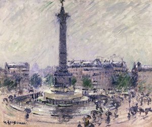 パリ、バスティーユ広場、1922年頃 作： Gustave Loiseau