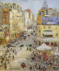 1925年7月14日、パリ、クリニャンクール通り 作： Gustave Loiseau