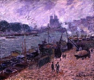 アンリ4世橋」（油彩・キャンバス） 作： Gustave Loiseau