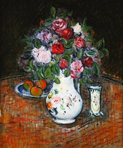 花瓶とフルーツボウル;花瓶とフルーツボウル 作： Gustave Loiseau