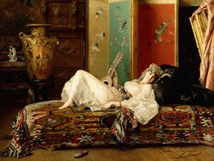 リクライニングオダリスク、 作： Gustave Léonard de Jonghe