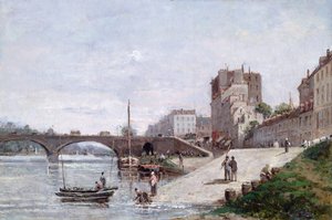 セーヌ川とクルブヴォアの港 作： Gustave Mascart