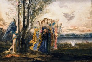 キューピッドとミューズ 作： Gustave Moreau