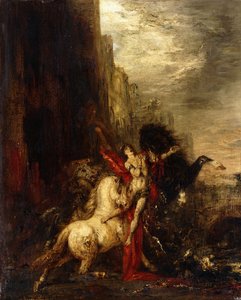 彼の馬に食われたディオメデス、c.1865-1870 作： Gustave Moreau