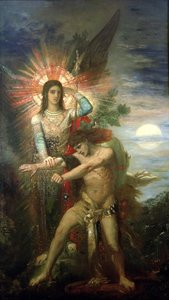 ジェイコブと天使、1878年 作： Gustave Moreau