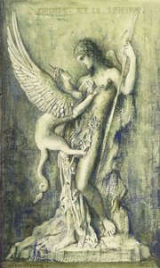 オエディプスとスフィンクス; Oedipe et le Sphinx、 作： Gustave Moreau