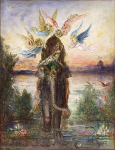 聖なる象のペリ 作： Gustave Moreau