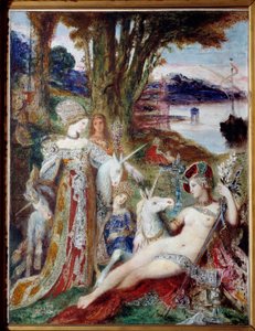 ユニコーンの絵 ギュスターヴ・モロー（1826-1898）1885年 油彩・キャンバス 作： Gustave Moreau
