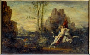 ヨーロッパの誘拐」。ギュスターヴ・モロー（1826-1898）の絵 作： Gustave Moreau