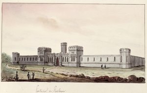 ペンシルベニア州の刑務所、1831年（紙にペンとインクとトイレ） 作： Gustave de Beaumont