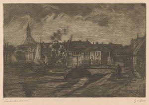 Leidschendam (オブジェクトの元のタイトル) 作： Gustave van der Does (signed by artist)