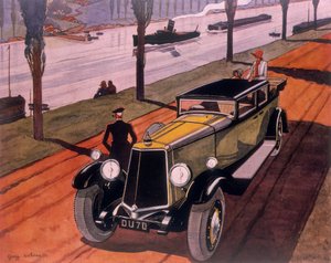 アームストロング・シドレーの車を宣伝するポスター、1930 年 作： Guy Sabran