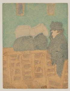 教会の中の人物（水彩、鉛筆） 作： Gwen John