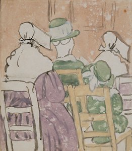 教会の中の人物（水彩・紙） 作： Gwen John