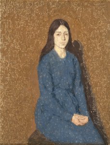 青いドレスの少女（油彩・キャンバス） 作： Gwen John