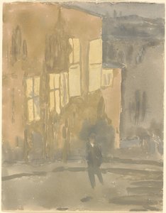 夜の通り、ムードン 作： Gwen John