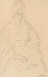 1915年頃、テーブルに座った単なるポセピンの研究 作： Gwen John