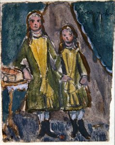 ヴィクトリアン・シスターズ（水彩・紙） 作： Gwen John