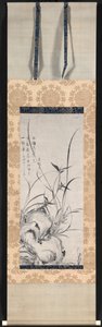 岩、竹、蘭 作： Gyokuen Bonpō