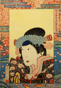 Kabuki actor Onoe Kikugorô III as Shizuka Gozen, 1830. 作： Gyokuryutei Shigeharu