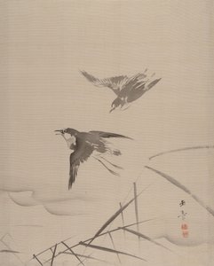 小鳥と竹、1887-92。 作： Gyokusho Kawabata