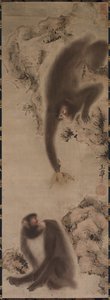 サル、c。 1800年。 作： Gyokutei Katsu