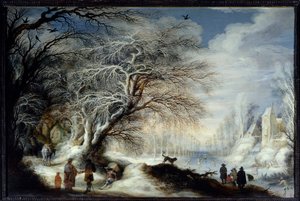冬の風景。 GysbrechtLytensによる絵画 作： Gysbrecht Lytens or Leytens