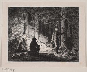 「Krogskovenの夏の夜」のイラスト 作： H.P. Hansen