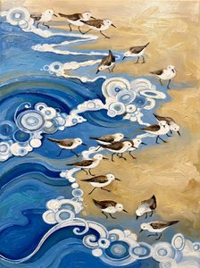 海岸の鳥と波 作： 
