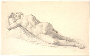 眠れるバカンテ。 ビッセンの最初の等身大像の研究またはその後の描画 作： H.W. Bissen