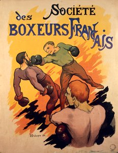 Societe des Boxeurs Francais、Delaspreによるフランス人ボクサーの広告イラスト。 作： H. Delaspre