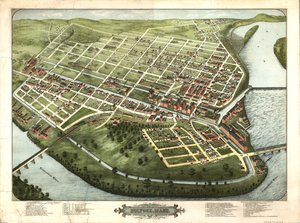 マサチューセッツ州ホールヨークの鳥瞰図: 1877 年