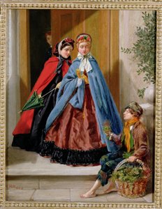 花の売り手、1862 作： H. Hilt