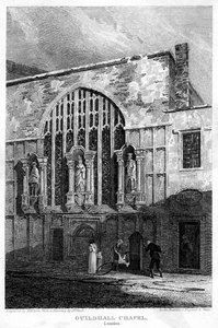 ロンドンのギルドホール礼拝堂、1815年。 作： H. Hobson