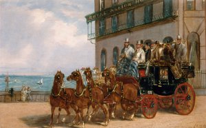 ロイヤル・アルビオン・ホテル前の駅馬車 作： H. J. Jones