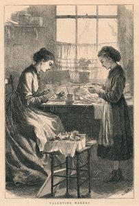 ヴァレンタインメーカーズ、1875年。 作： H. Johnson