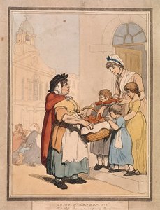 「ホット クロス バンズ 2 ペニー バンズ」、Cries of London のプレート VIII、1799 年 作： H Merke