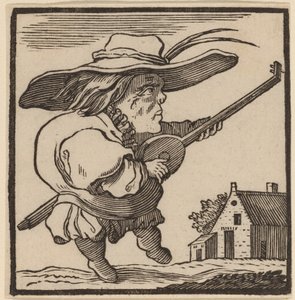 リュートを弾くせむし 作： H. Numan after Jacques Callot