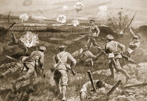 軍曹が殺害された後、H。ウェルズ軍曹が小隊をドイツのワイヤ絡みに向かって導いた