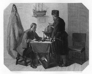 ウィレムバレンツとジェイコブファンヘームスケルクの進路、1596年1870年 作： H. Sluyter