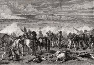 1792年11月6日のジェマペスの戦い、アレクサンドルユレルの彫刻 作： H. de la Charlerie
