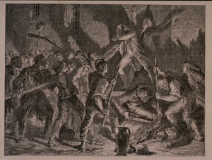 1792年9月の刑務所での虐殺、ジャンバティストシャルルカルボノー（b.1815）によって彫刻 作： H. de la Charlerie