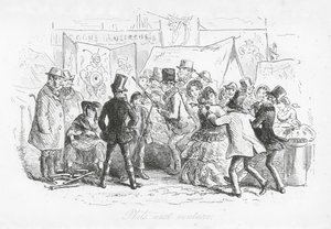 ロンドンの街角フィルの次のベンチャー（エングレーヴィング） 作： Hablot Knight (1815 92) Browne