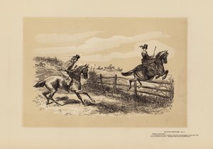 ハンティング・スケッチ、No.3、私のリーダーに従え？(エングレーヴィング) 作： Hablot Knight (1815 92) Browne