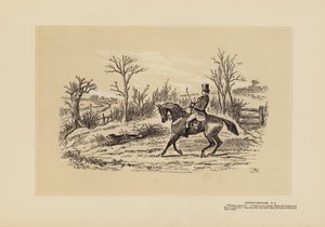 ハンティング・スケッチ 第4番 レーンを駆ける男（エングレーヴィング） 作： Hablot Knight (1815 92) Browne